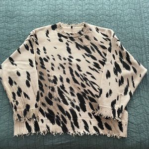 R13 Cotton Cheetah Sweater. Size S.